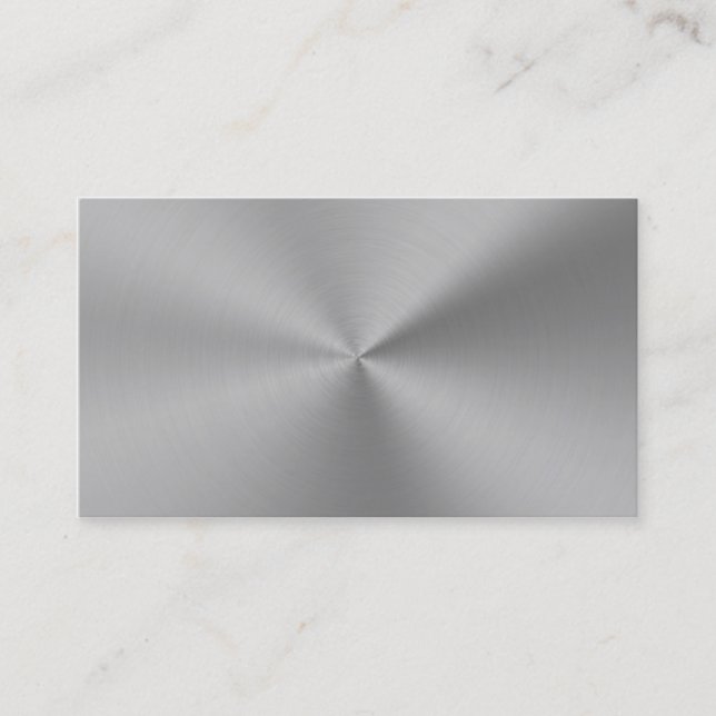 Professional Elegant Modern Plain Silver Metal Business Card (Front)