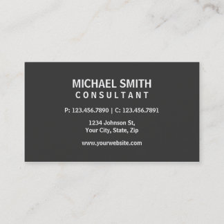 Professional Elegant Modern Plain Simple Grey Business Card