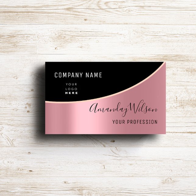 Professional Elegant Modern Rose Logo Makeup Business Card (Professional Elegant Modern Rose Logo Makeup Business Card )