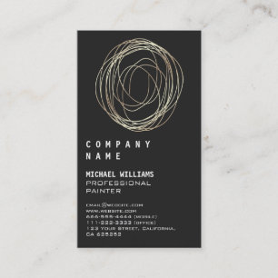 Professional Elegant Modern Silver Black Metal Bus Business Card