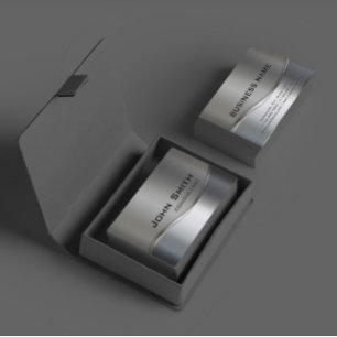 Professional Elegant Modern Silver & Gold Metal Business Card