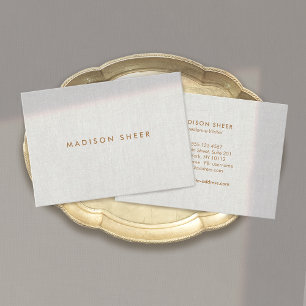 Professional Elegant Modern Simple Grey Linen Business Card
