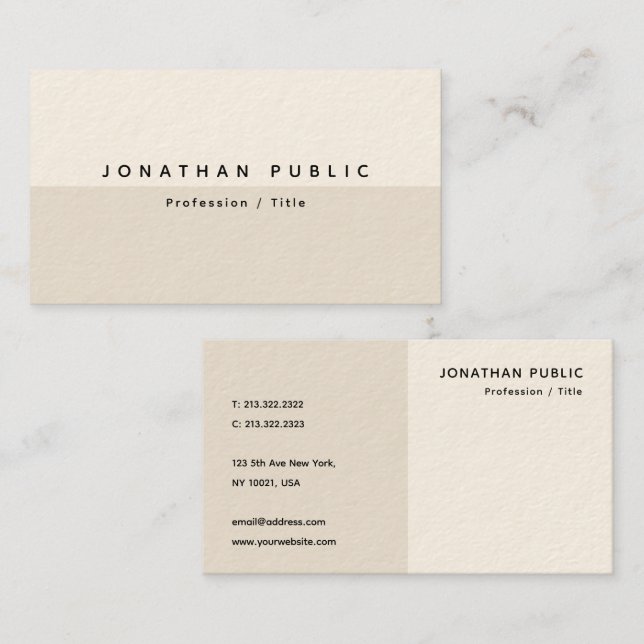 Professional Elegant Modern Simple Template Luxury Business Card (Front/Back)