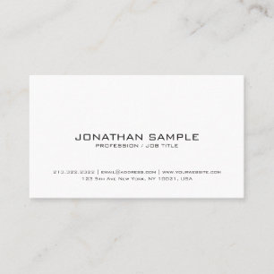 Professional Elegant Modern Sleek Design Plain Business Card