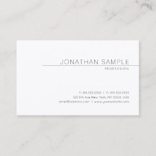 Professional Elegant Modern Sleek Design Plain Business Card