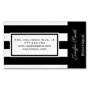 Professional elegant modern wide stripes Magnetic business card