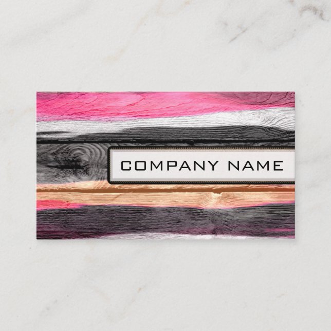 Professional Elegant Modern Wood Look #25 Business Card (Front)