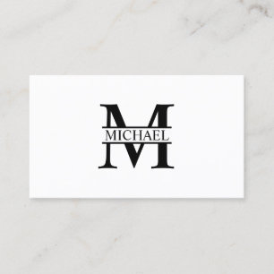 Professional Elegant Monogram Black and White Business Card