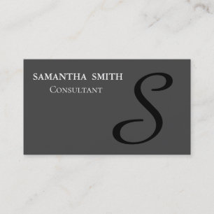 Professional Elegant Monogram Black Business Card