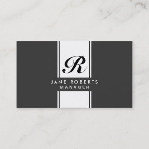 Professional Elegant Monogram Makeup Artist Black Business Card