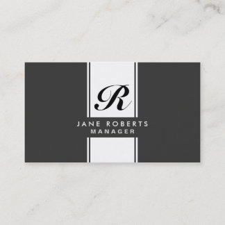 Professional Elegant Monogram Makeup Artist Black Business Card