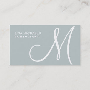 Professional Elegant Monogram Makeup Artist Green Business Card