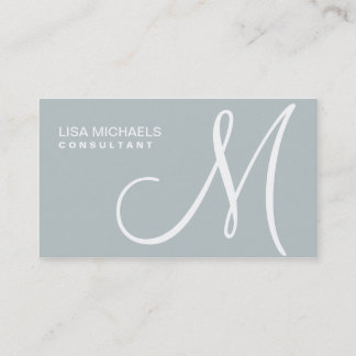 Professional Elegant Monogram Makeup Artist Green Business Card