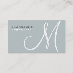 Professional Elegant Monogram Makeup Artist Green Business Card