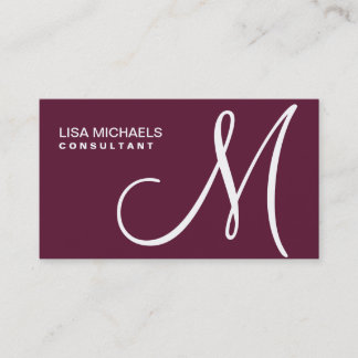 Professional Elegant Monogram Makeup Artist Purple Business Card