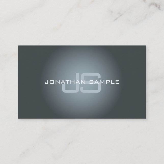 Professional Elegant Monogram Minimalist Plain Business Card (Front)
