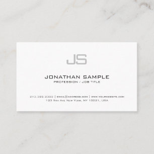 Professional Elegant Monogram Modern Sleek Plain Business Card