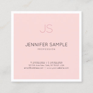Professional Elegant Monogram Sleek Design Luxury Square Business Card