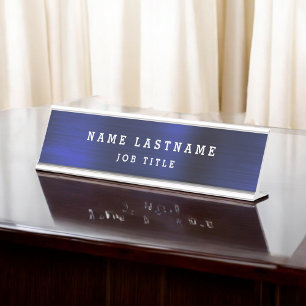 Professional Elegant Navy Blue Desk Desk Name Plate