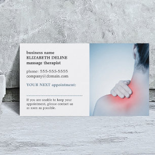 Professional Elegant Photo Massage AppointmentCard Appointment Card
