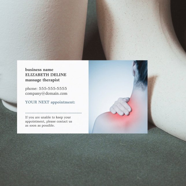 Professional Elegant Photo Massage AppointmentCard Appointment Card (Creator Uploaded)