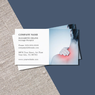 Professional Elegant Photo Massage Therapist Business Card