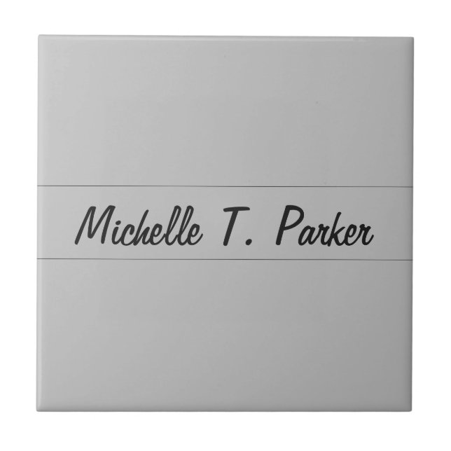 Professional elegant plain minimalist calligraphy ceramic tile (Front)