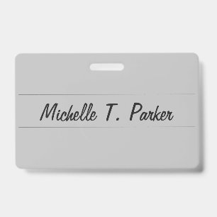 Professional elegant plain minimalist calligraphy ID badge