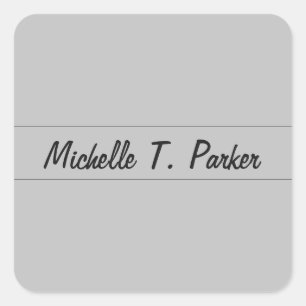 Professional elegant plain minimalist calligraphy square sticker