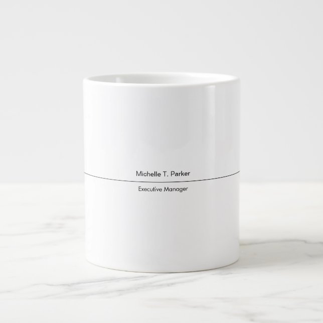 Professional elegant plain minimalist modern large coffee mug (Front)