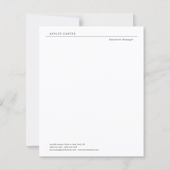Professional elegant plain minimalist paper sheet (Front)