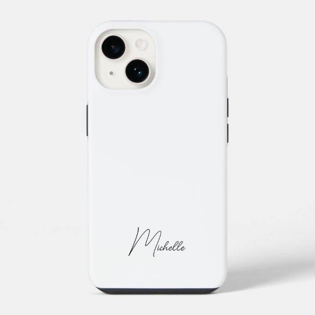 Professional Elegant Plain Minimalist Script iPhone Case (Back)