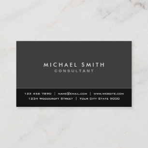 Professional Elegant Plain Modern Black and Grey Business Card