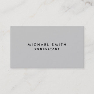 Professional Elegant Plain Modern Grey Simple Business Card
