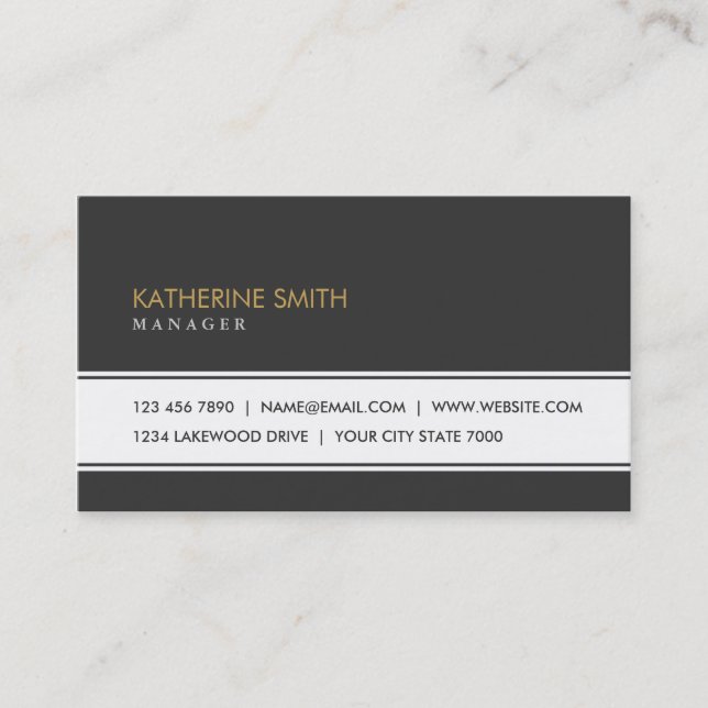 Professional Elegant Plain Simple Black Groupon Business Card (Front)
