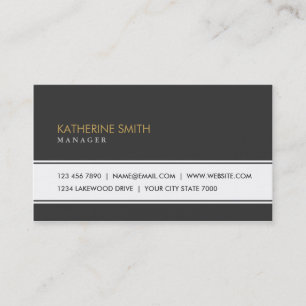 Professional Elegant Plain Simple Fashion Black Business Card