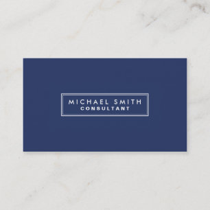 Professional Elegant Plain Simple Modern Blue Business Card