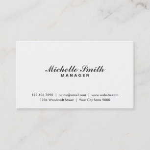 Professional Elegant Plain White Makeup Artist Business Card