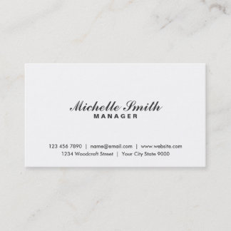 Professional Elegant Plain White Makeup Artist Business Card