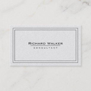 Professional Elegant Plain White Square Boarder Business Card