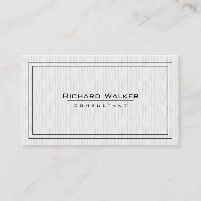 Professional Elegant Plain White Square Boarder Business Card (Front)