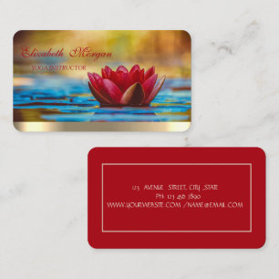 Professional Elegant Red Lotus,Yoga  Business Card