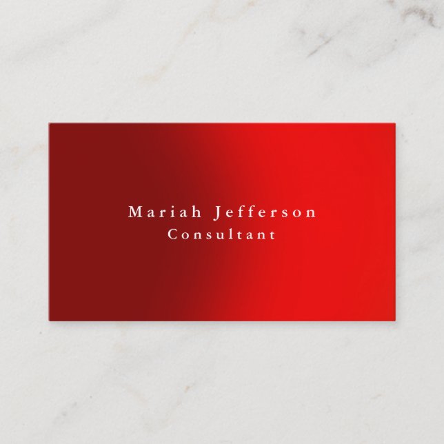 Professional Elegant Red Minimalist Modern Business Card (Front)