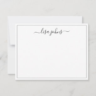 Professional Elegant Script Name Thin Border Card