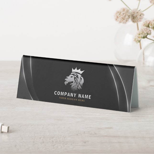  Professional Elegant Silver Lion Logo  (In SItu (Table))