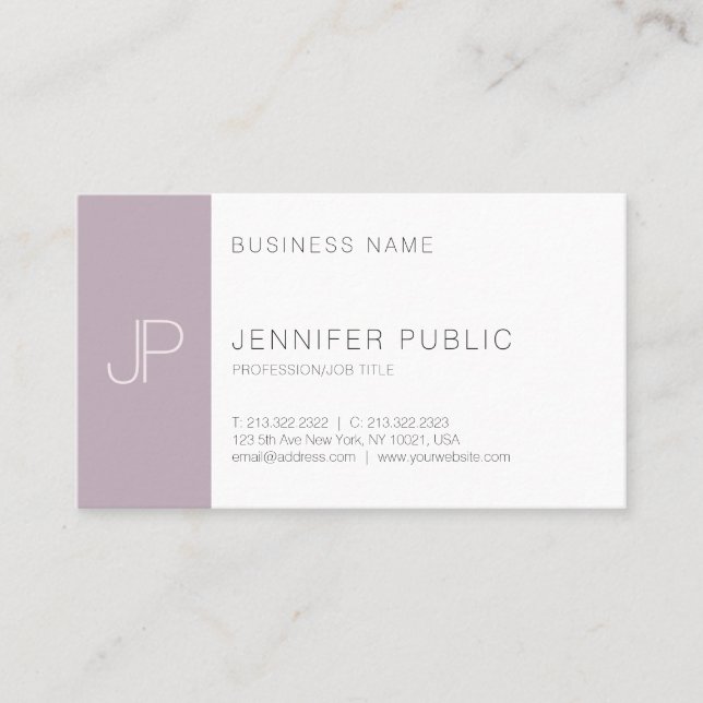 Professional Elegant Simple Design Unique Monogram Business Card (Front)