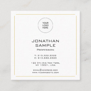 Professional Elegant Simple Gold Template Modern Square Business Card