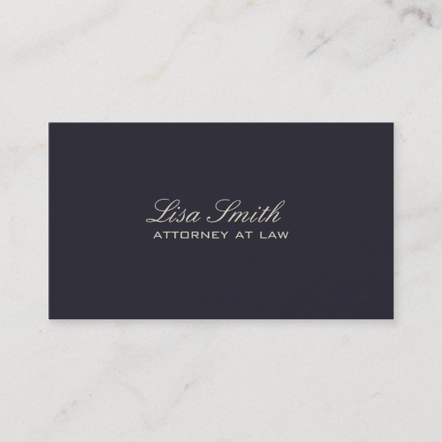Professional Elegant Simple Plain Attorney Groupon Business Card (Front)