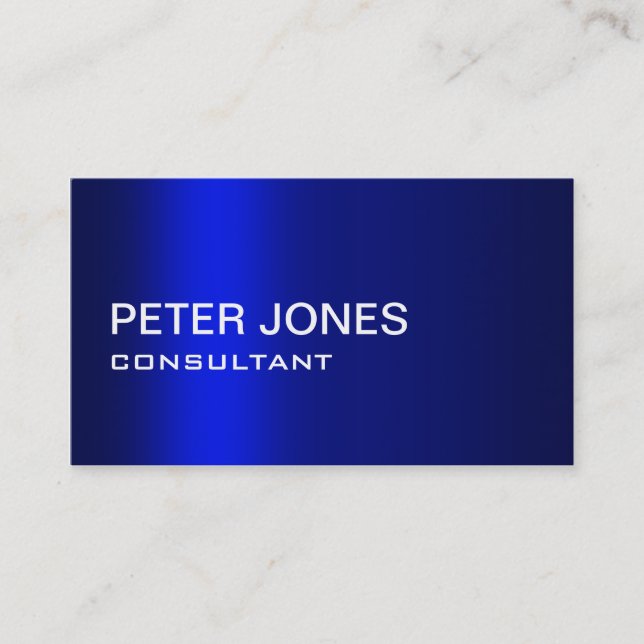 Professional Elegant Simple Plain Blue Gradient Business Card (Front)