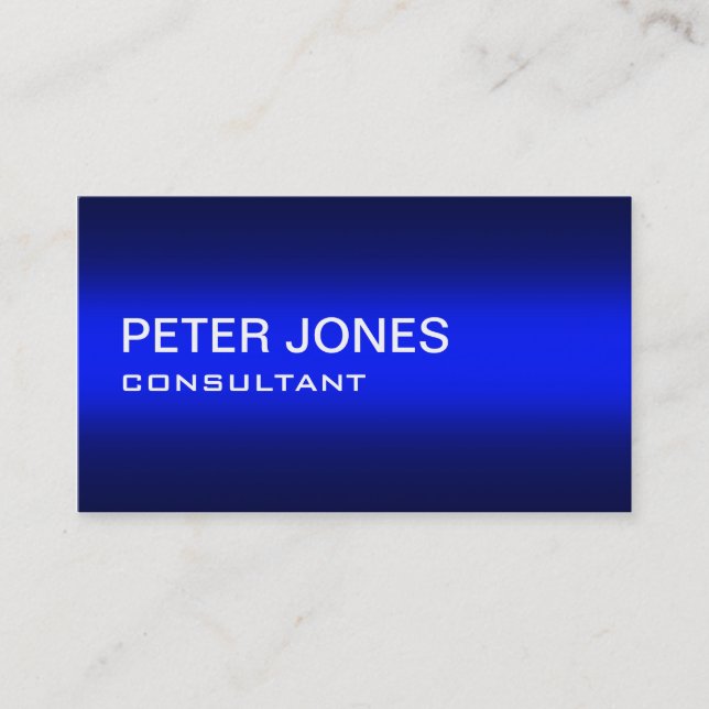 Professional Elegant Simple Plain Blue Gradient Business Card (Front)